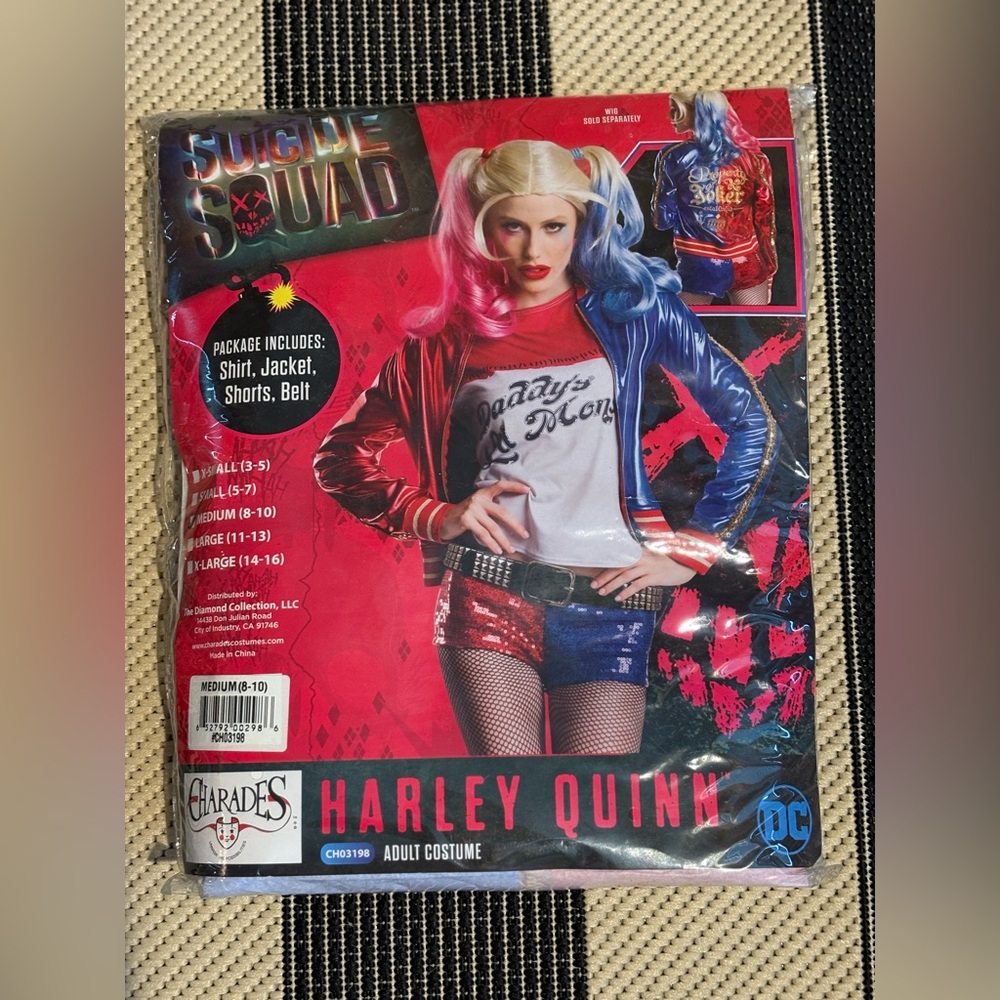 Harley Quinn Adult Costume - Red, Blue, White